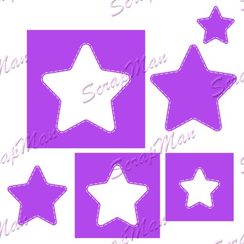 Set of Dies " The Stars with perforation "   Scrapman